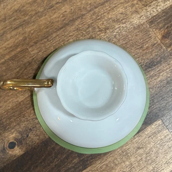 Royal Sealy Japan Green Footed Cup & Saucer - Picture 5 of 7